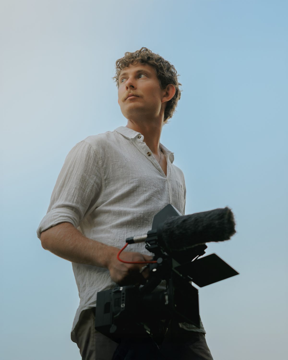 Iyke Zachariah on location with a cinema camera